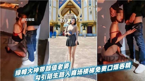 绿帽大神带颜值老婆勾引陌生路人商场楼梯免费口爆吞精}